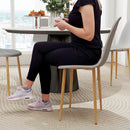 HOMCOM Dining Chairs Set of 4 w/ Curved Back, Steel Legs, Grey