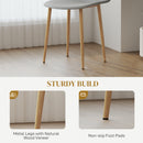 HOMCOM Dining Chairs Set of 4 w/ Curved Back, Steel Legs, Grey