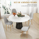 HOMCOM Dining Chairs Set of 4 w/ Curved Back, Steel Legs, Grey