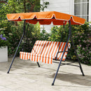Outsunny Outdoor 3-person Porch Swing Chair with Adjustable Canopy Orange