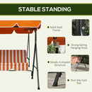 Outsunny Outdoor 3-person Porch Swing Chair with Adjustable Canopy Orange