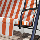 Outsunny Outdoor 3-person Porch Swing Chair with Adjustable Canopy Orange
