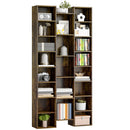 HOMCOM Tall Bookshelf with 21 Compartments and 10 Adjustable Shelves, Brown