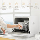 HOMCOM Countertop Dishwasher With Dual Water Supply And 6 Programs, White