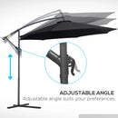 Outsunny Cantilever Banana Parasol 3m -  Black