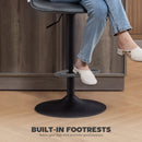 HOMCOM Bar Stools Set Of 2 Swivel Height Adjustable Barstools Dark Grey