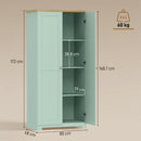 HOMCOM 172cm Wooden Storage Cabinet Cupboard With 4 Shelves Light Green