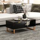 HOMCOM Coffee Table, Living Room Table with Drawer and Open Shelves