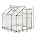 Outsunny Walk-In Polycarbonate Greenhouse Plant Grow Galvanied Aluminium