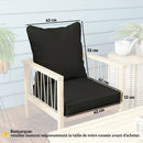 Outsunny Cushion Set with Seat & Back Pad, CUSHION ONLY, Black