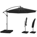 Outsunny 3(m) Banana Parasol Cantilever Umbrella Garden W/ Base Weights