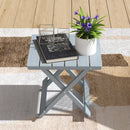 Outsunny Wooden Folding Garden Table, Folding Side Table, Grey