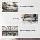 Outsunny 6 Seater Rattan Dining Set with Seat Back Cushions, Aluminium Frame