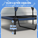 PawHut Cooling Raised Dog Bed w/ Breathable Mesh, Dark Blue