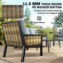 Outsunny Rattan Garden Furniture Set, Outdoor Furniture Conversation Set