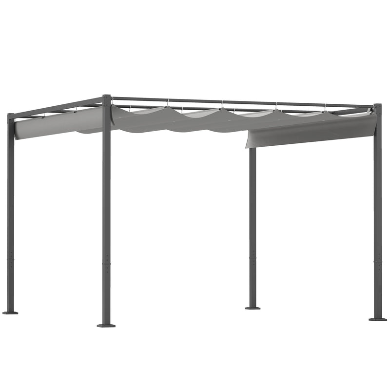 Outsunny 3 X 3(m) Garden Pergola With Retractable Roof, UPF30+