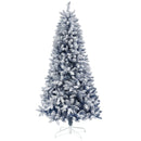 HOMCOM 6 Foot Artificial Blue Snow Flocked Christmas Tree With Hinged Branches