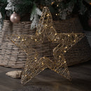 38cm Battery Operated Light up Gold Weave Christmas Weave with Warm White LEDs