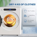 HOMCOM 4kg Portable Vented Tumble Dryer Machine With Timer, 6 Heat Settings