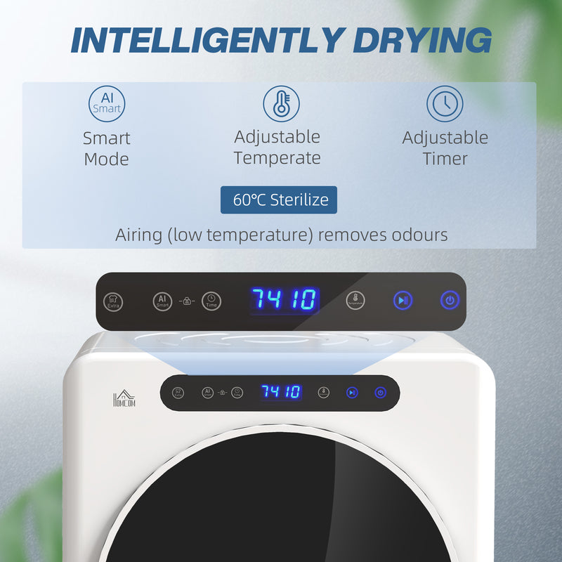 HOMCOM 4kg Portable Vented Tumble Dryer Machine with Timer, 6 Heat Settings