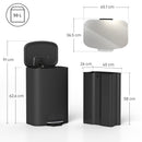 HOMCOM Pedal Bin With Soft-Close Lid, 50L Kitchen Bin With Carry Handle Black