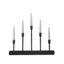 32cm Battery Operated Light Up Black Metal Christmas Candlebridge With 5 Warm White LEDs