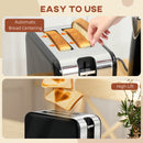 HOMCOM Kettle and Toaster Set with Temperature Gauge, Crumb Tray