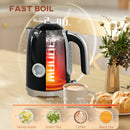 HOMCOM Kettle and Toaster Set with Temperature Gauge, Crumb Tray