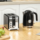 HOMCOM Kettle and Toaster Set with Temperature Gauge, Crumb Tray