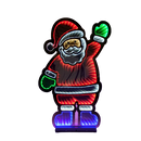 56cm Infinity Light up Standing Santa Christmas Decoration with Multi-Coloured LEDs on Metal Base