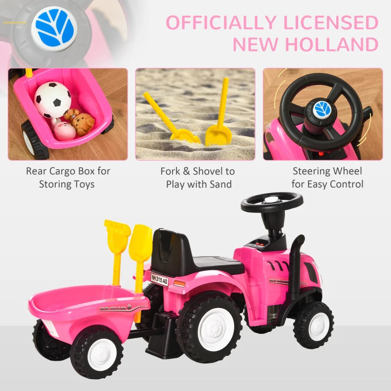 HOMCOM Ride-On Tractor for Ages 1-3 Years - Pink