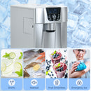 HOMCOM Ice Maker Machine And Water Dispenser No Plumbing Required Silver