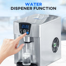HOMCOM Ice Maker Machine And Water Dispenser No Plumbing Required Silver