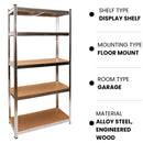 Set of 2 Garage Shelving 90cm Wide & 180cm High Heavy Duty 5 Tier Multipurpose Metal Racking Unit  / Warehouse Shelving Storage