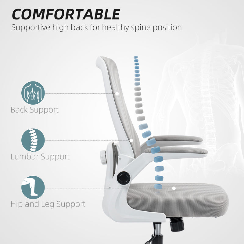 HOMCOM Mesh Desk Chair with Tilt Function, Lumbar Support