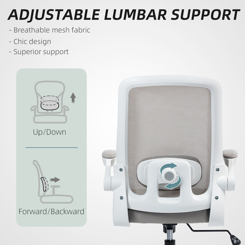 HOMCOM Mesh Desk Chair with Tilt Function, Lumbar Support