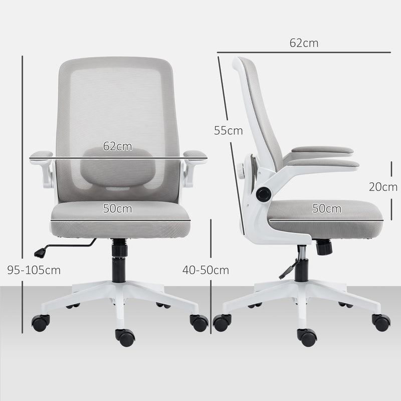 HOMCOM Mesh Desk Chair with Tilt Function, Lumbar Support