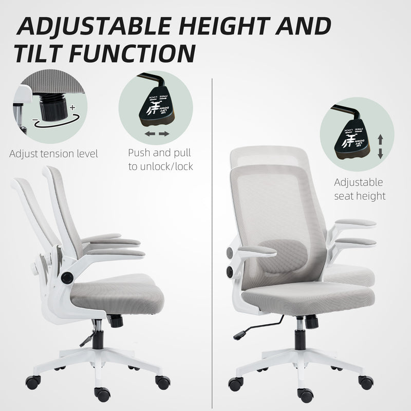 HOMCOM Mesh Desk Chair with Tilt Function, Lumbar Support