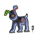 40cm Infinity Light up Snowdog Christmas Decoration with White LEDs on Wooden Base