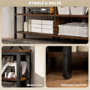 HOMCOM 50 Inch TV Stand Cabinet, TV Unit With Storage Shelves, Rustic Brown