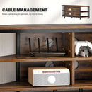 HOMCOM 50 Inch TV Stand Cabinet, TV Unit With Storage Shelves, Rustic Brown