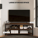 HOMCOM 50 Inch TV Stand Cabinet, TV Unit With Storage Shelves, Rustic Brown