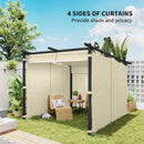 Outsunny 3 X 3(m) Metal Pergola With Retractable Roof And Sidewalls, Grey