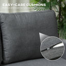 HOMCOM Fold-Out Convertible Sofa Bed With Removable Covers, Charcoal Grey