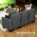 HOMCOM Fold-Out Convertible Sofa Bed With Removable Covers, Charcoal Grey