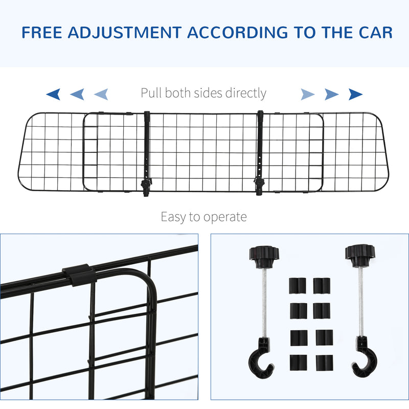 PawHut Heavy Duty Pet Dog Car Barrier Adjustable Ventilated Mesh Wire Guard