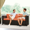 Outsunny Rattan Wicker 3-seater Sofa Chair Patio Furniture, Orange