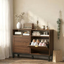 HOMCOM Narrow Shoe Cabinet with 2 Flip Drawers, Modern Shoe Storage Cabinet