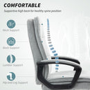 HOMCOM Office Chair, Computer Desk Chair with Dual-Layer Padding, Grey
