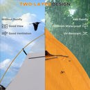 Outsunny Double Layer Camping Tent For 1-2 Man, 2000mm Waterproof - Orange/Green